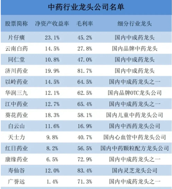 2022年A股市场最具有龙头性质的企业名单